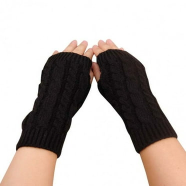 Esbelle Arm Warmers Long Fingerless Gloves Knit Wrist Warmers with Thumb Hole for Womens